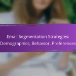 Email Segmentation Strategies: Demographics, Behavior, Preferences