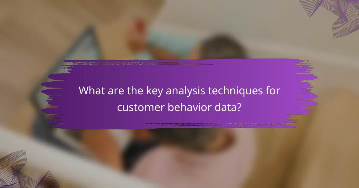 What are the key analysis techniques for customer behavior data?