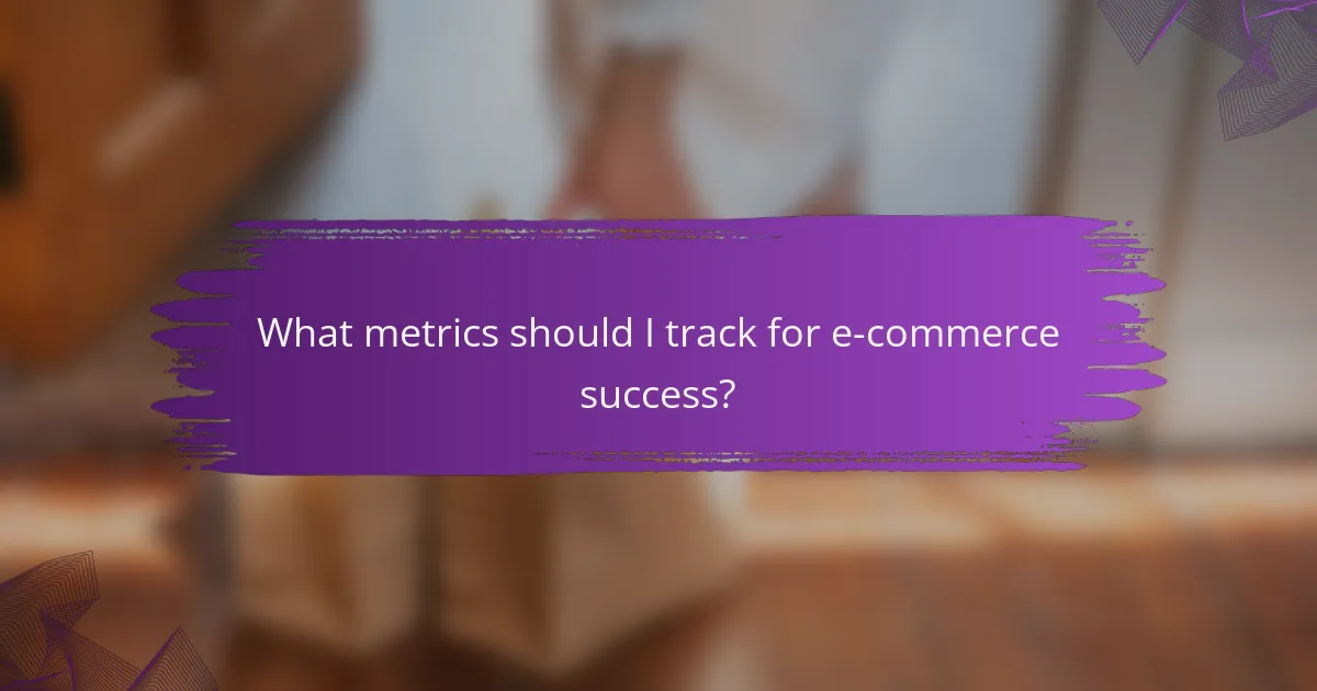 What metrics should I track for e-commerce success?